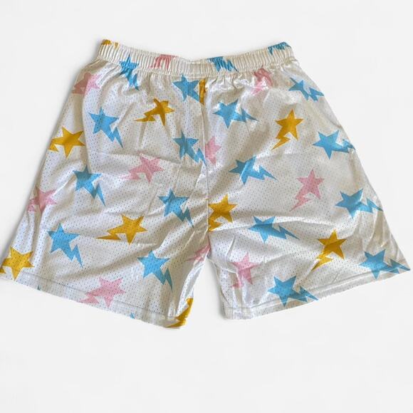 Eric Emanuel x Bape shorts white/yellow/blue/pink - size M - Picture 2 of 3